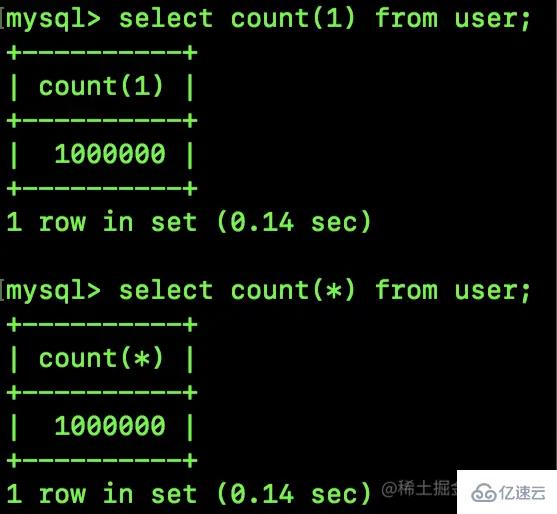 MySQL中的count(*)和count(1)哪个更快  mysql 第2张